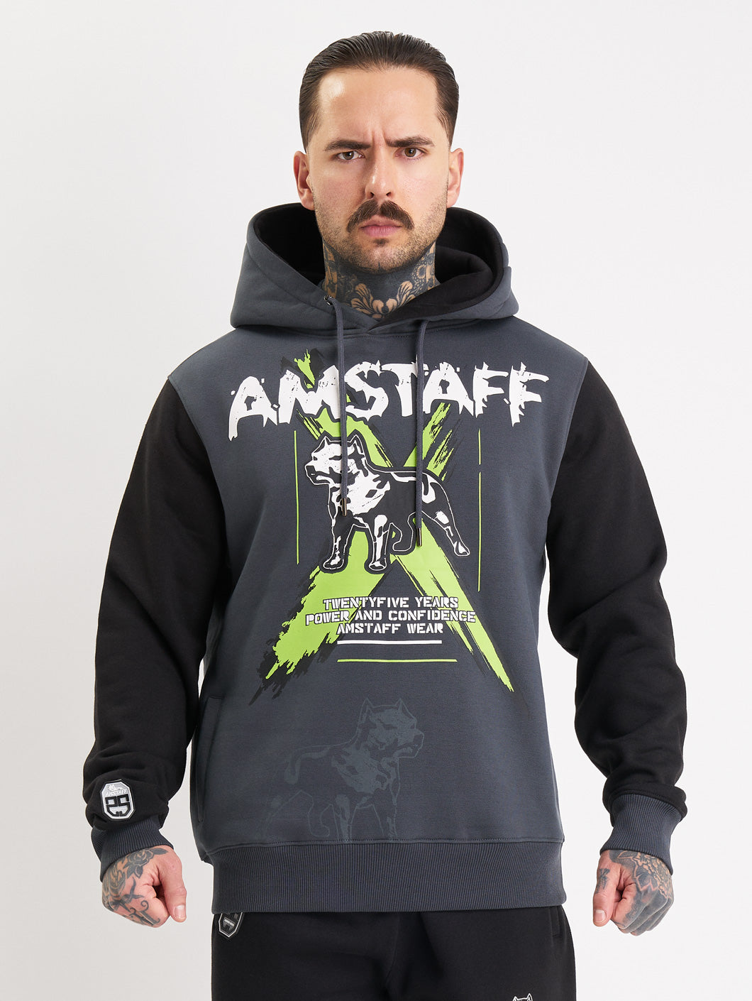 Amstaff Sector Hoodie Grey Black
