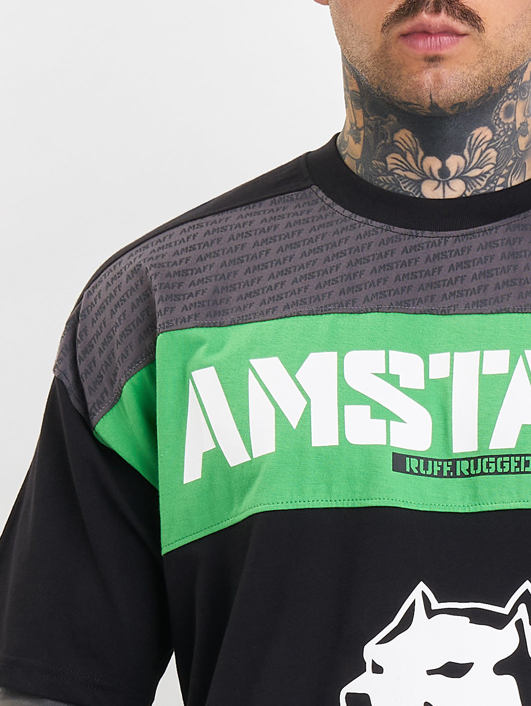 Amstaff Masho T-Shirt Black Grey Green