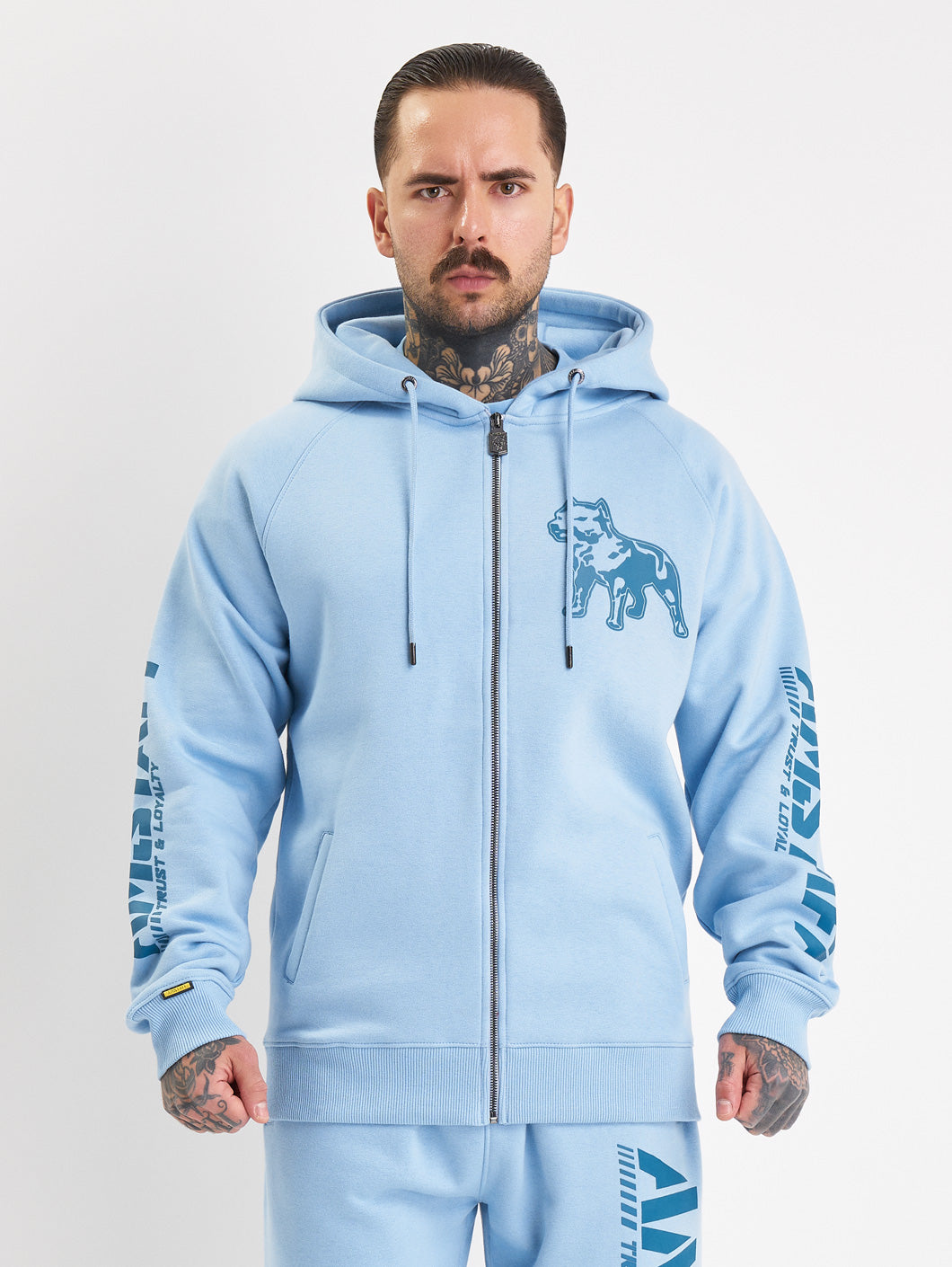 Amstaff Logo 2.0 Ziphoodie Horizon Double Blue