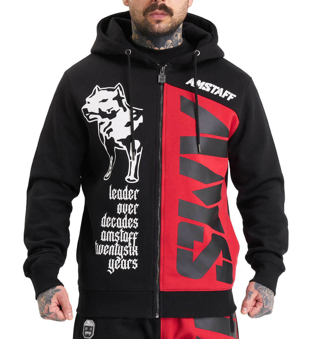 Amstaff Mavor Ziphoodie Black Red
