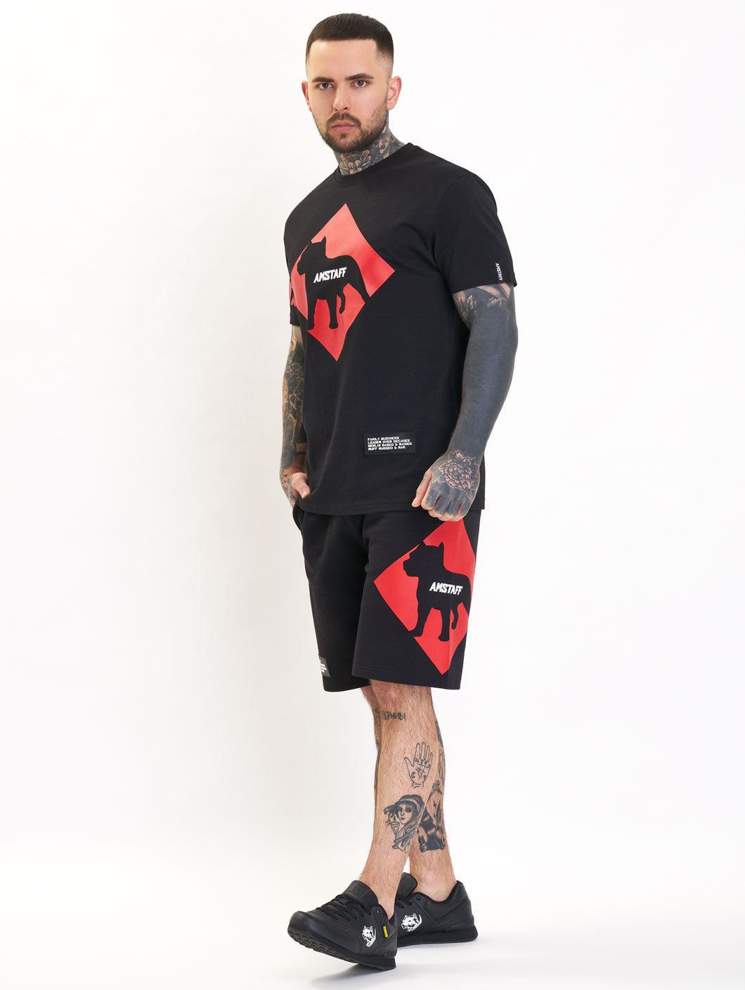 Amstaff Baist Sweatshorts Black Red