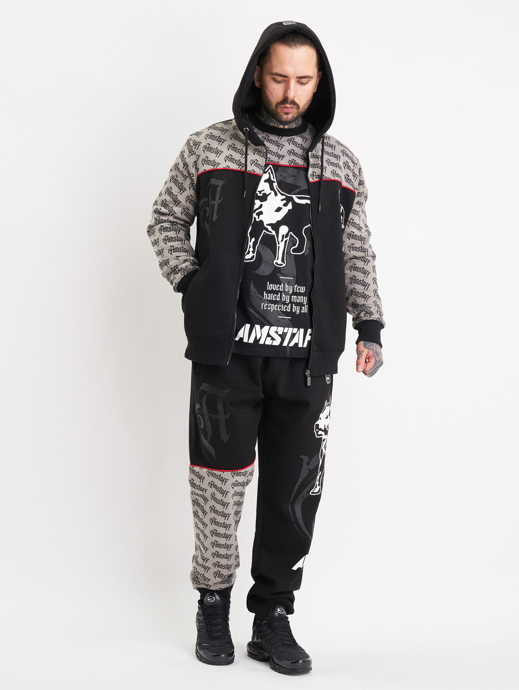 Amstaff Varek Ziphoodie Black Grey