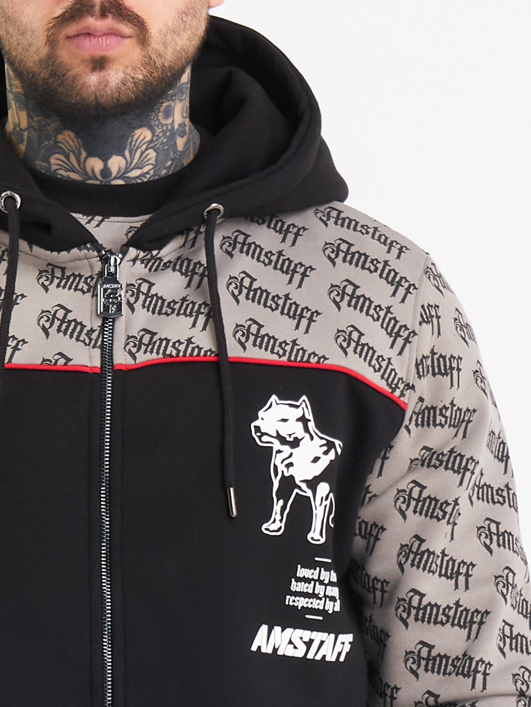 Amstaff Varek Ziphoodie Black Grey