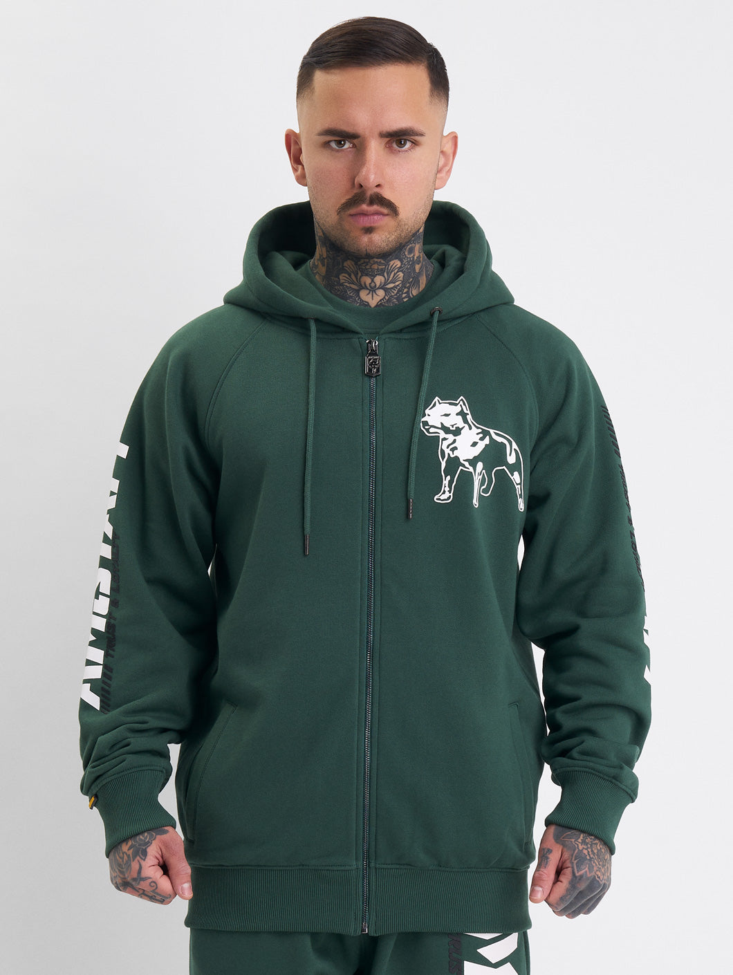 Amstaff Logo 2.0 Ziphoodie Green