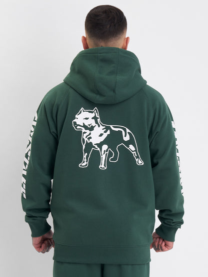 Amstaff Logo 2.0 Ziphoodie Green