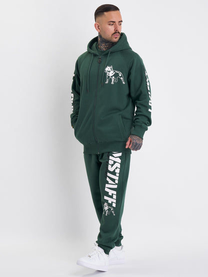 Amstaff Logo 2.0 Ziphoodie Green