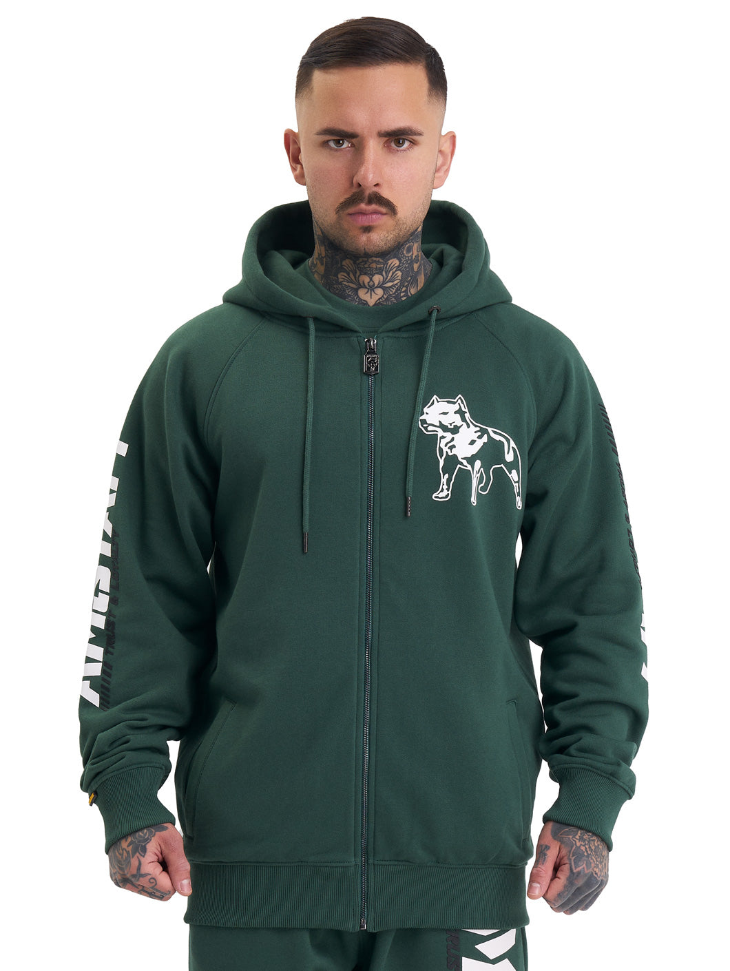 Amstaff Logo 2.0 Ziphoodie Green