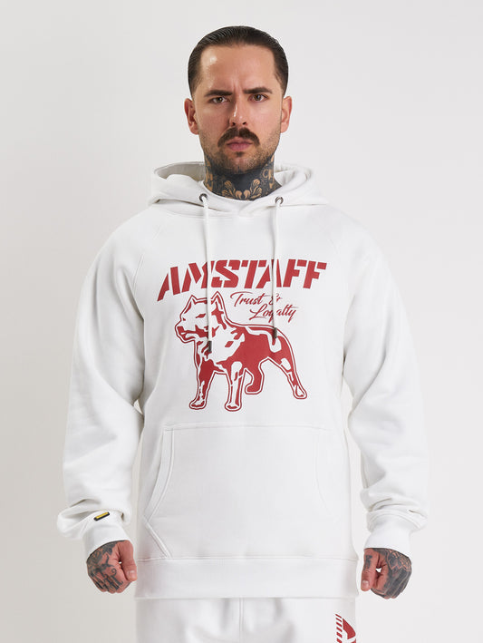 Amstaff Logo 2.0 Hoodie White Red