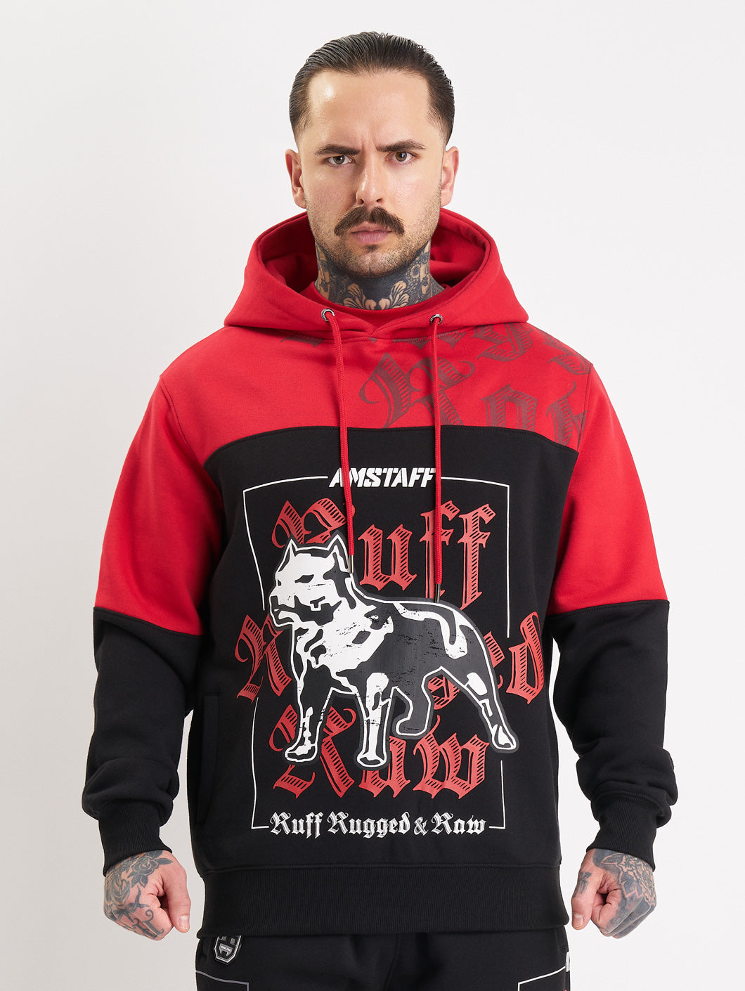Amstaff Zane Hoodie Red Black