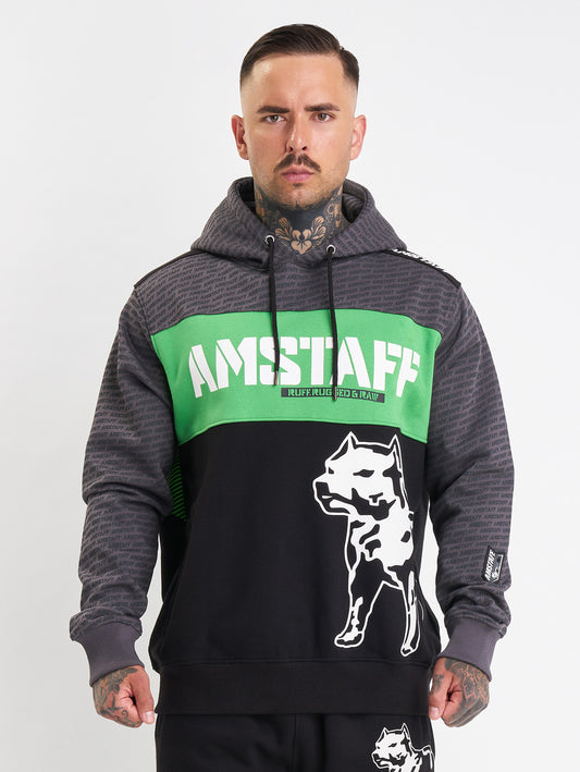 Amstaff Masho Hoodie Black Grey Green