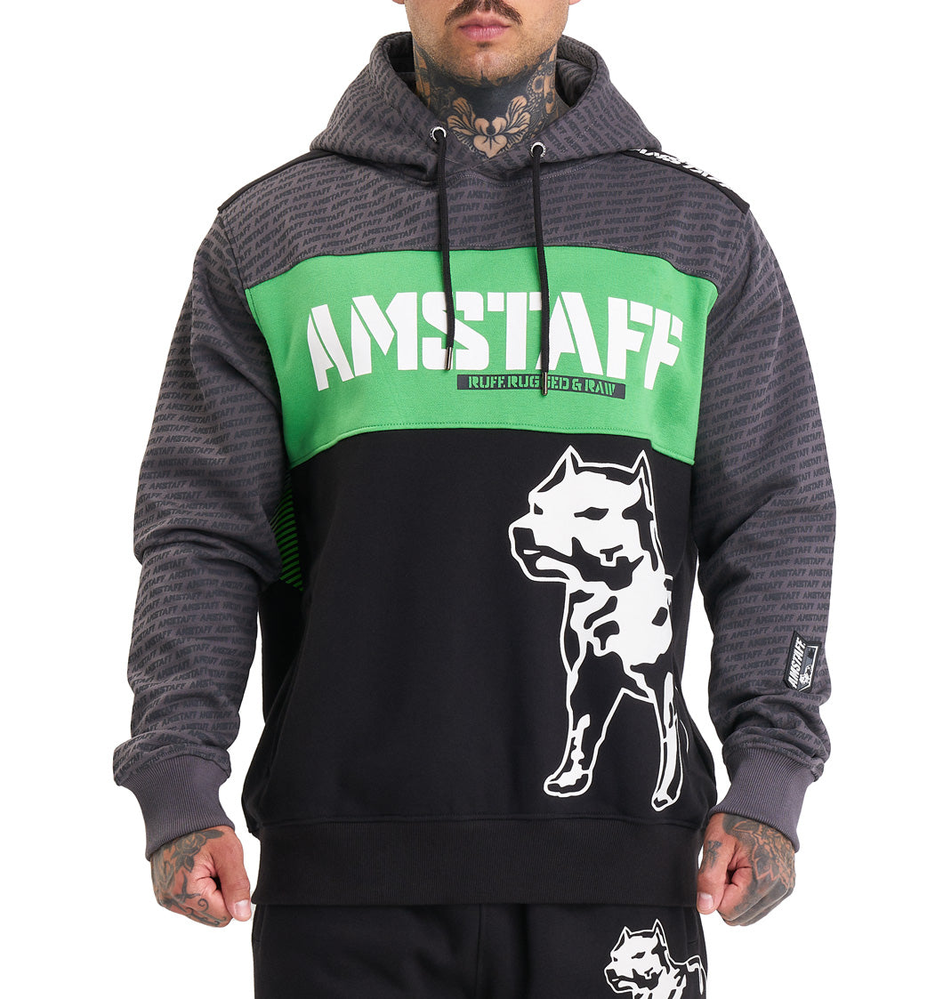 Amstaff Masho Hoodie Black Grey Green