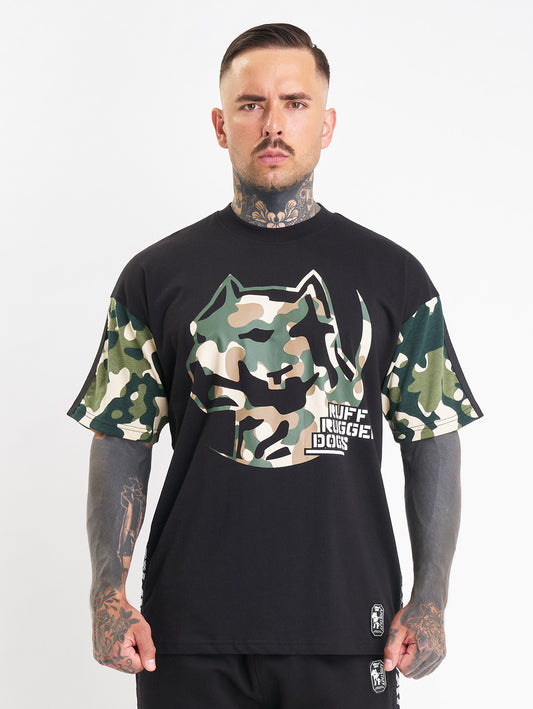 Amstaff Corven T-Shirt Black Camouflage