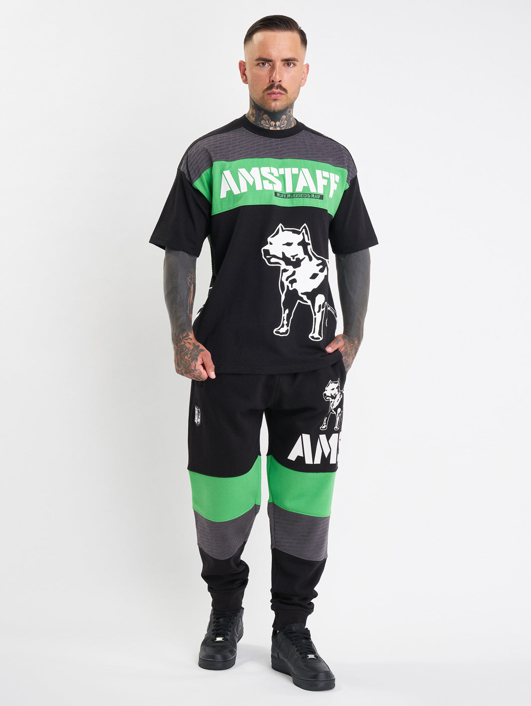 Amstaff Masho T-Shirt Black Grey Green