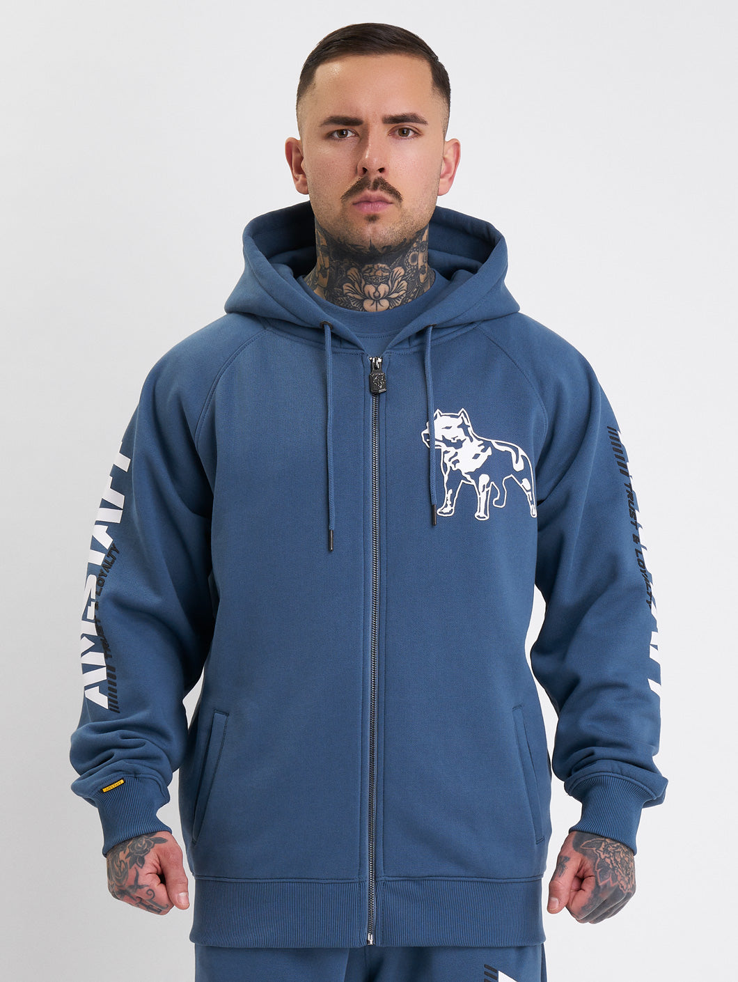 Amstaff Logo 2.0 Ziphoodie Cobald Blue