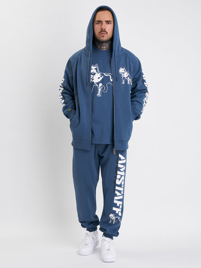 Amstaff Logo 2.0 Ziphoodie Cobald Blue