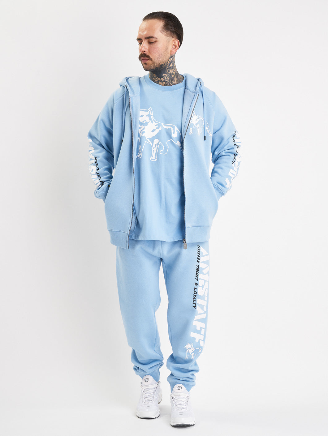 Amstaff Logo 2.0 Ziphoodie Horizon Blue