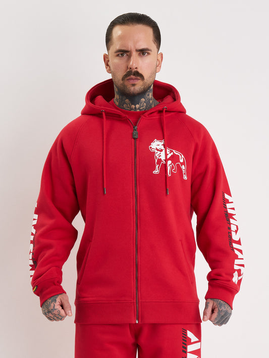 Amstaff Logo 2.0 Ziphoodie Red White