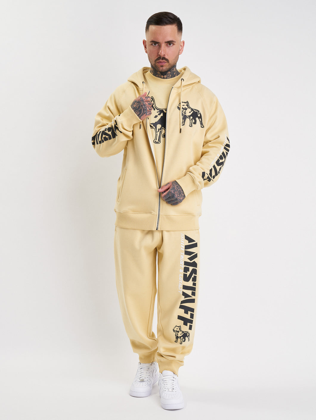 Amstaff Logo 2.0 Ziphoodie Vanilla Cream