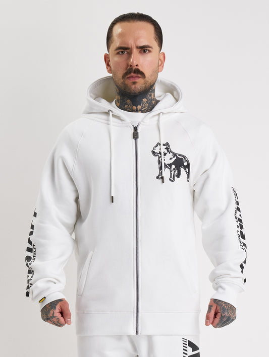 Amstaff Logo 2.0 Ziphoodie White Black
