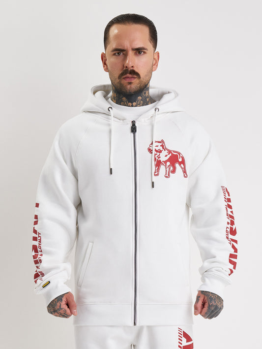 Amstaff Logo 2.0 Ziphoodie White Red