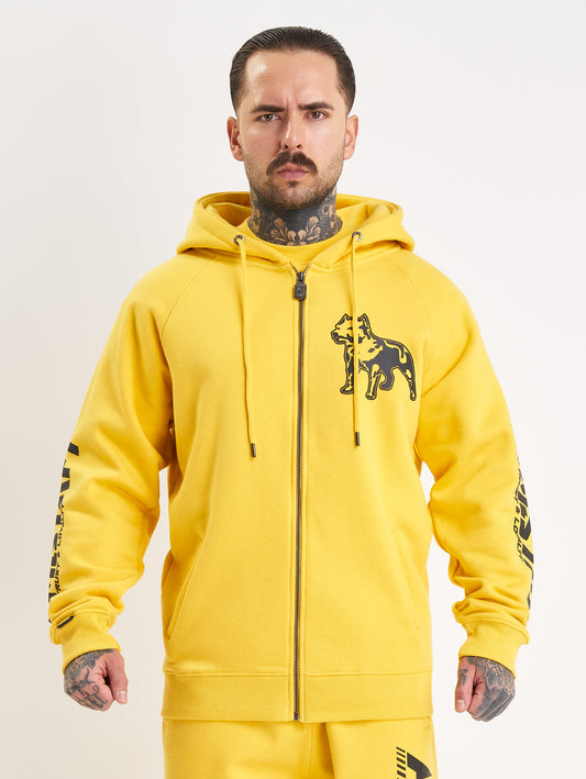 Amstaff Logo 2.0 Ziphoodie Yellow Black