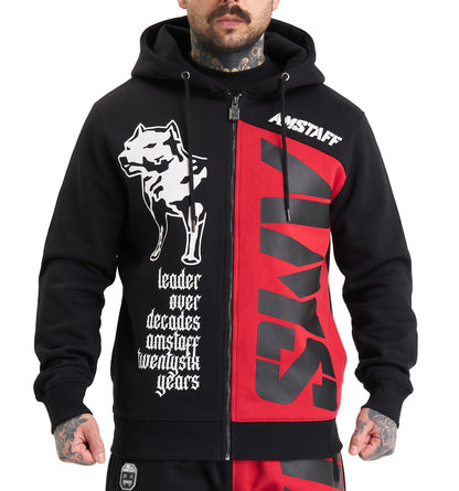 Amstaff Mavor Ziphoodie Black Red