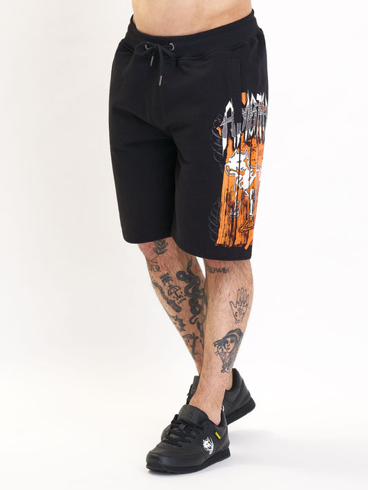 Amstaff Bloxic Sweatshorts Black Orange