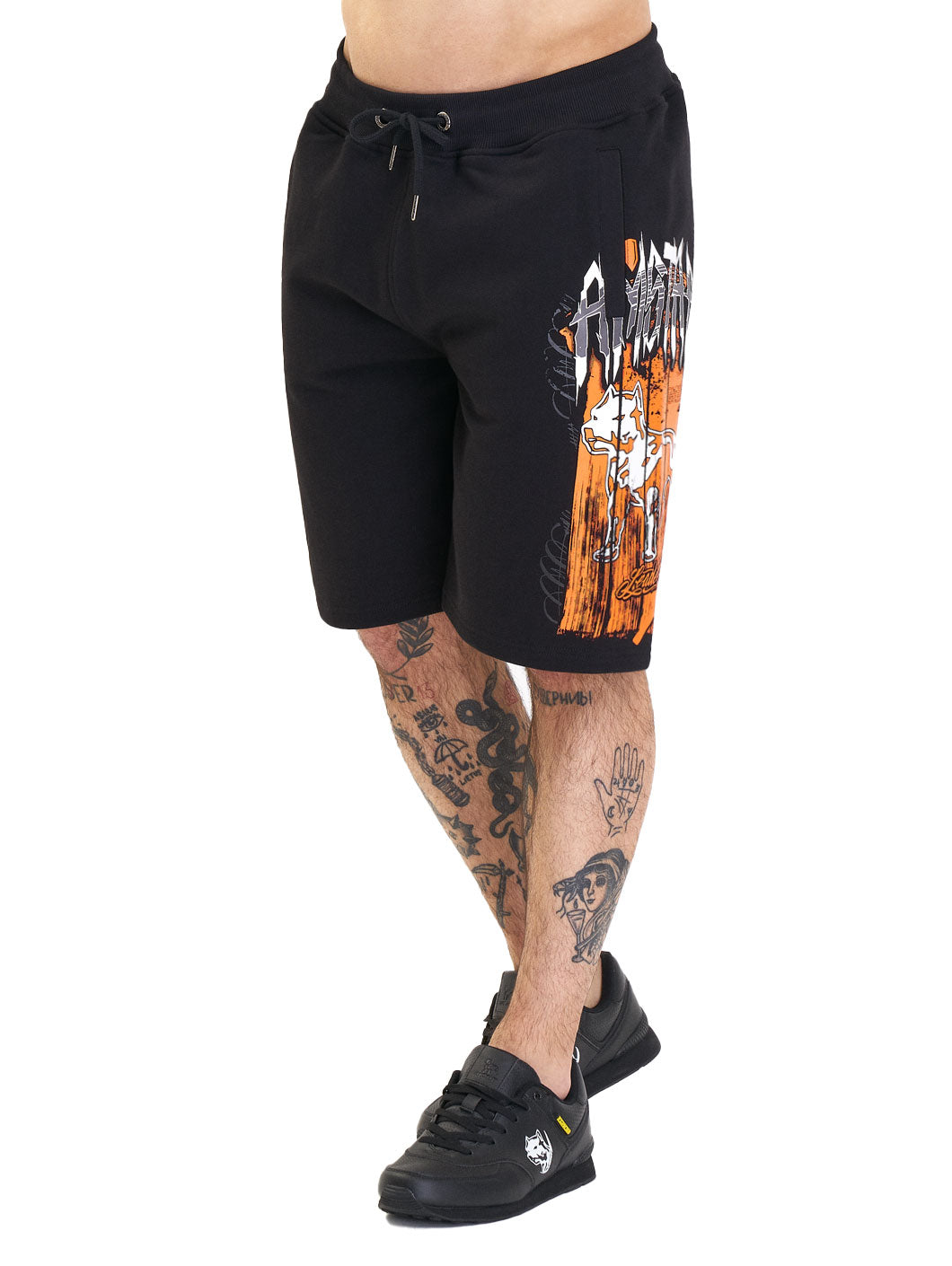 Amstaff Bloxic Sweatshorts Black Orange