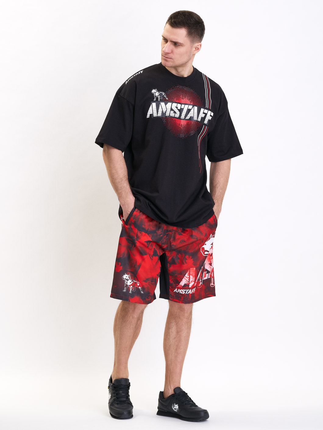 Amstaff Camon Schwimmshorts Red Black