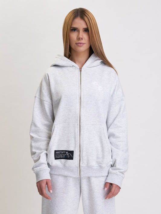 Amstaff Woman Basic Ziphoodie Grey