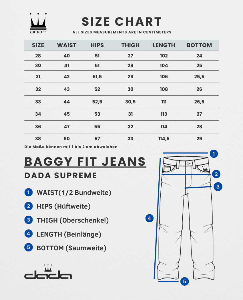 DADA Supreme Freedom Baggy Fit Jeans Blue