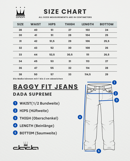 DADA Supreme Freedom Baggy Fit Jeans Light Blue