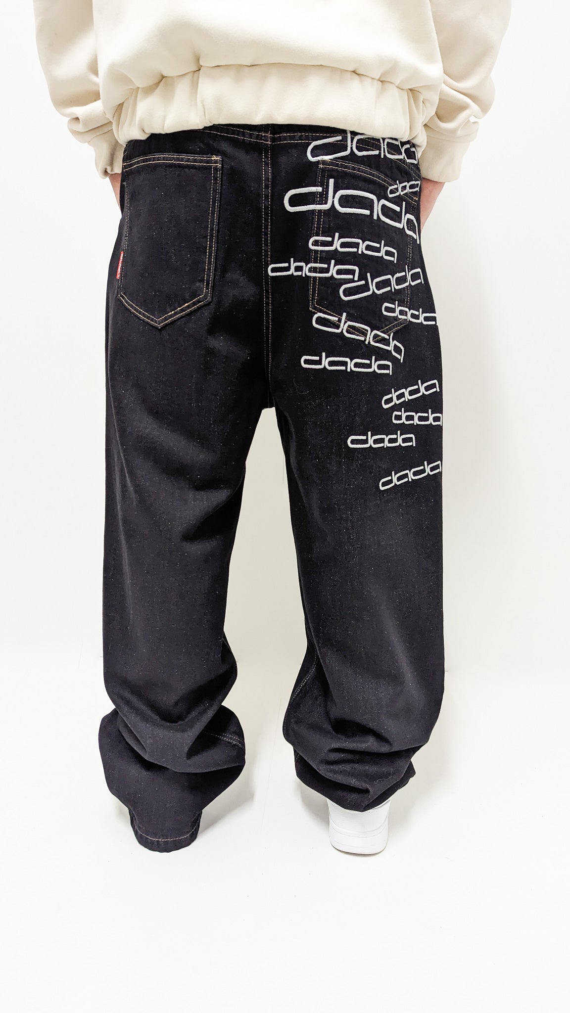 Dada Supreme Big Letters Embroidery Baggy Jeans Black