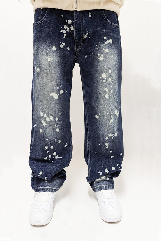 Dada Supreme Splatter Loose Fit Jeans Intense Blue