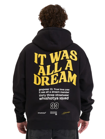 Whoshotya Dreamerz Heavy Oversize Hoodie Black