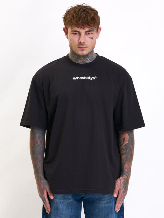 Whoshotya 'Blue' Oversized T-Shirt Black