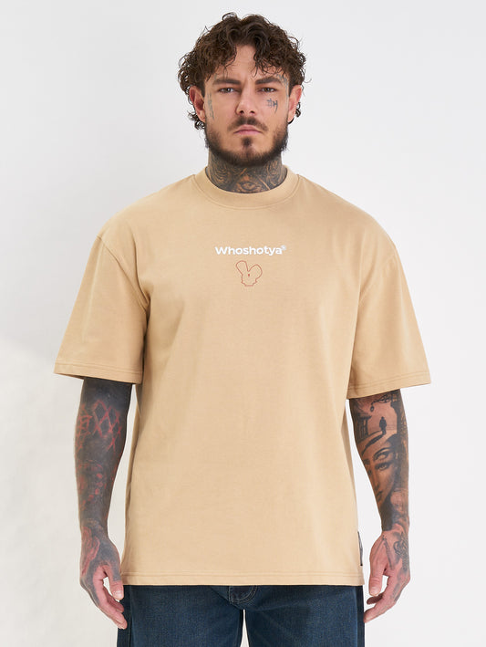 Whoshotya Ethereal Oversize T-Shirt Beige