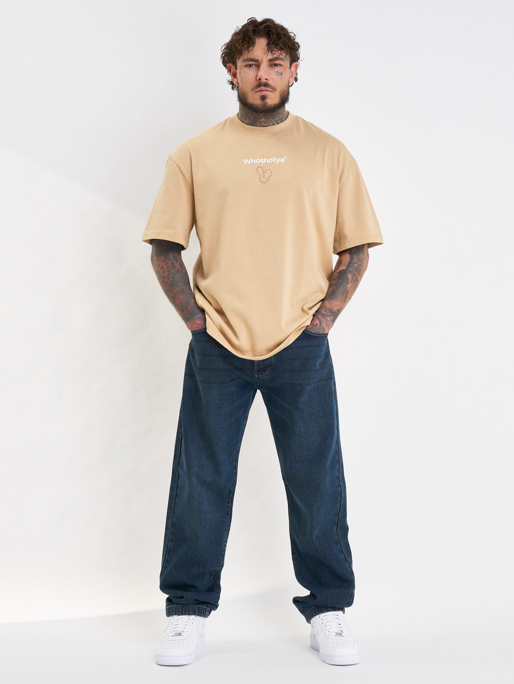 Whoshotya Ethereal Oversize T-Shirt Beige