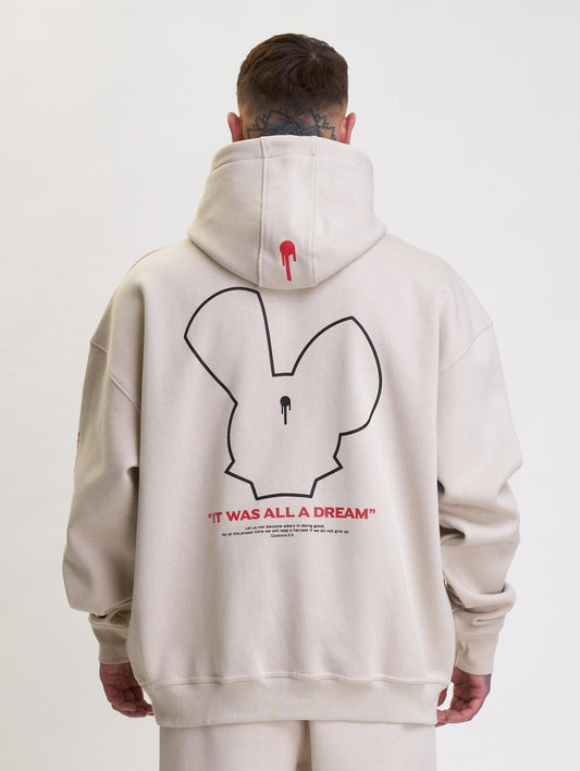 Whoshotya Old Dream Heavy Oversize Hoodie Light Beige