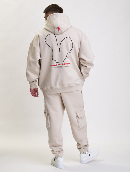 Whoshotya Old Dream Heavy Oversize Hoodie Light Beige